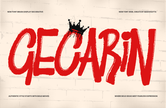 Gecarin: A Bold Brush Display Font for Modern Branding